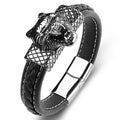 Tiger-Leopard Armband aus Edelstahl und Leder