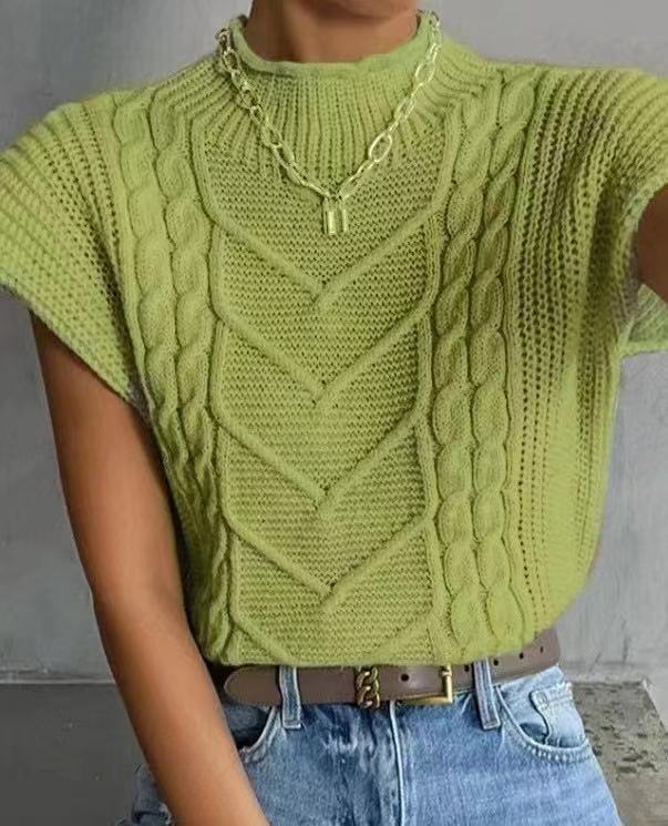 Rollkragen Strickweste für Damen