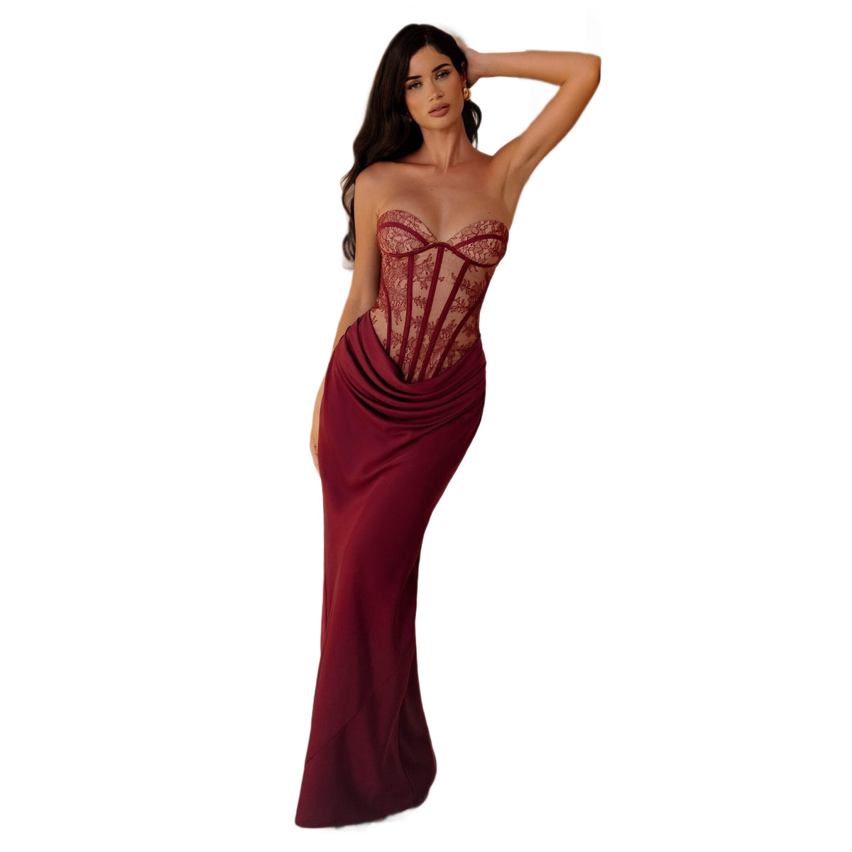 Elegantes figurbetontes Abendkleid mit Spitze – Bild 4 | LuxeStyle