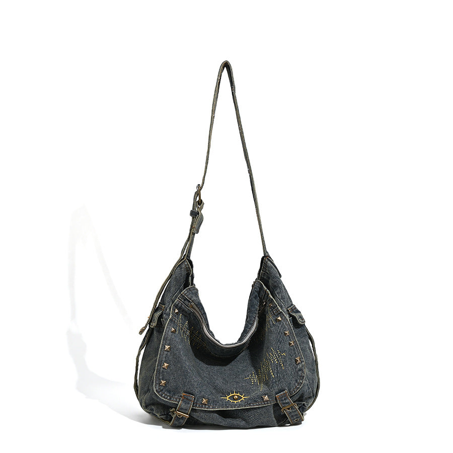 Waschbare Denim-Tote in Marineblau | LuxeStyle
