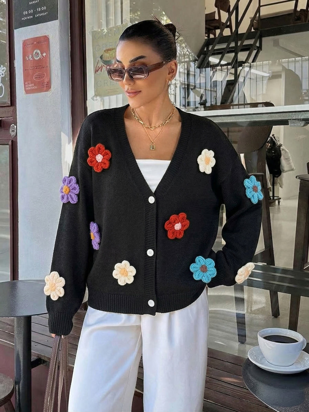 Blumen-Kardigan für Damen