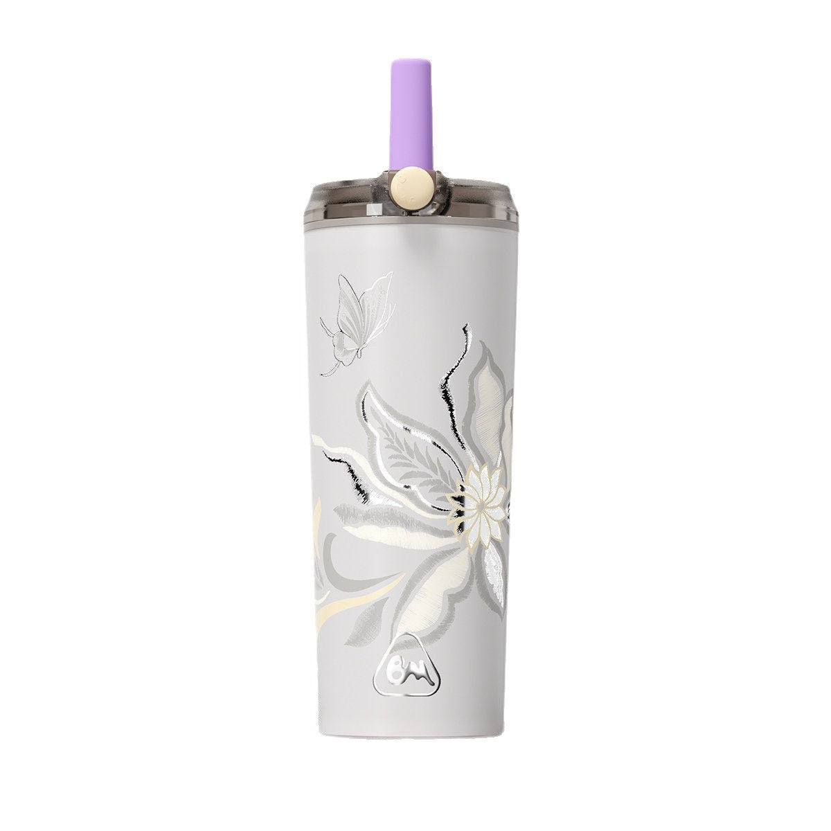 Titan-Trinkflasche mit Strohhalm, 660 ml