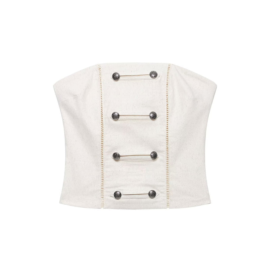 Kurzes Slim-fit Bandeau-Top für Damen