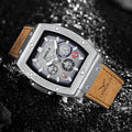 Multifunktionale Herren-Quarzuhr aus Leder | LuxeStyle