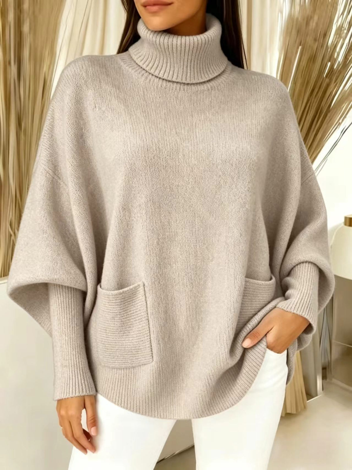 Rollkragenpullover mit langen Ärmeln – Bild 4 | LuxeStyle