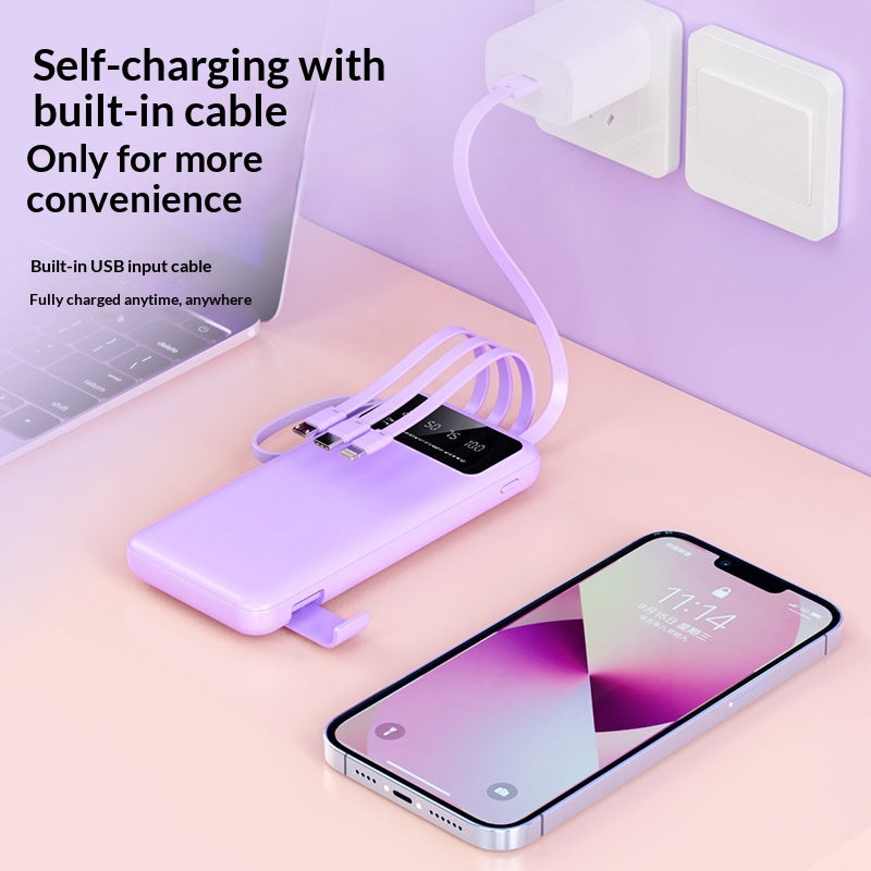 Powerbank mit integrierten Ladekabeln