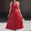 Retro Polka-Dot Halterneck-Kleid – Bild 6 | LuxeStyle