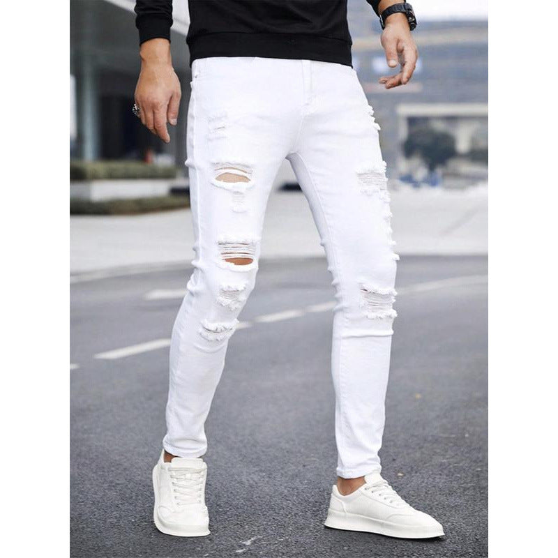 Herren Jeans – Weiss, Gerade, Bequem