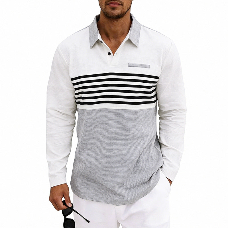 Lässiges Longsleeve mit Farbblock-Streifen – Bild 3 | LuxeStyle