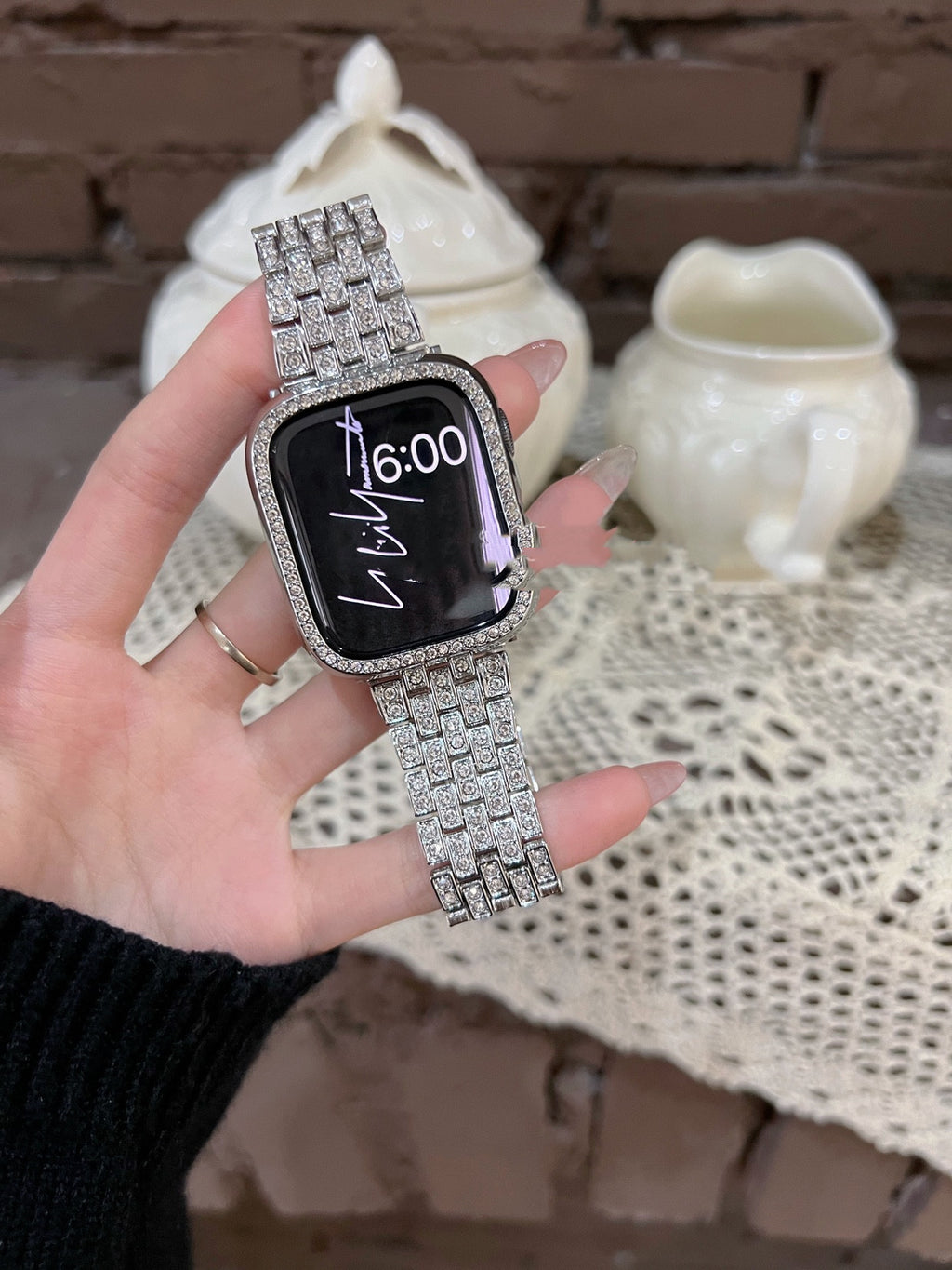 Diamant-Band für Apple Watch – Edelstahl – Bild 4 | LuxeStyle