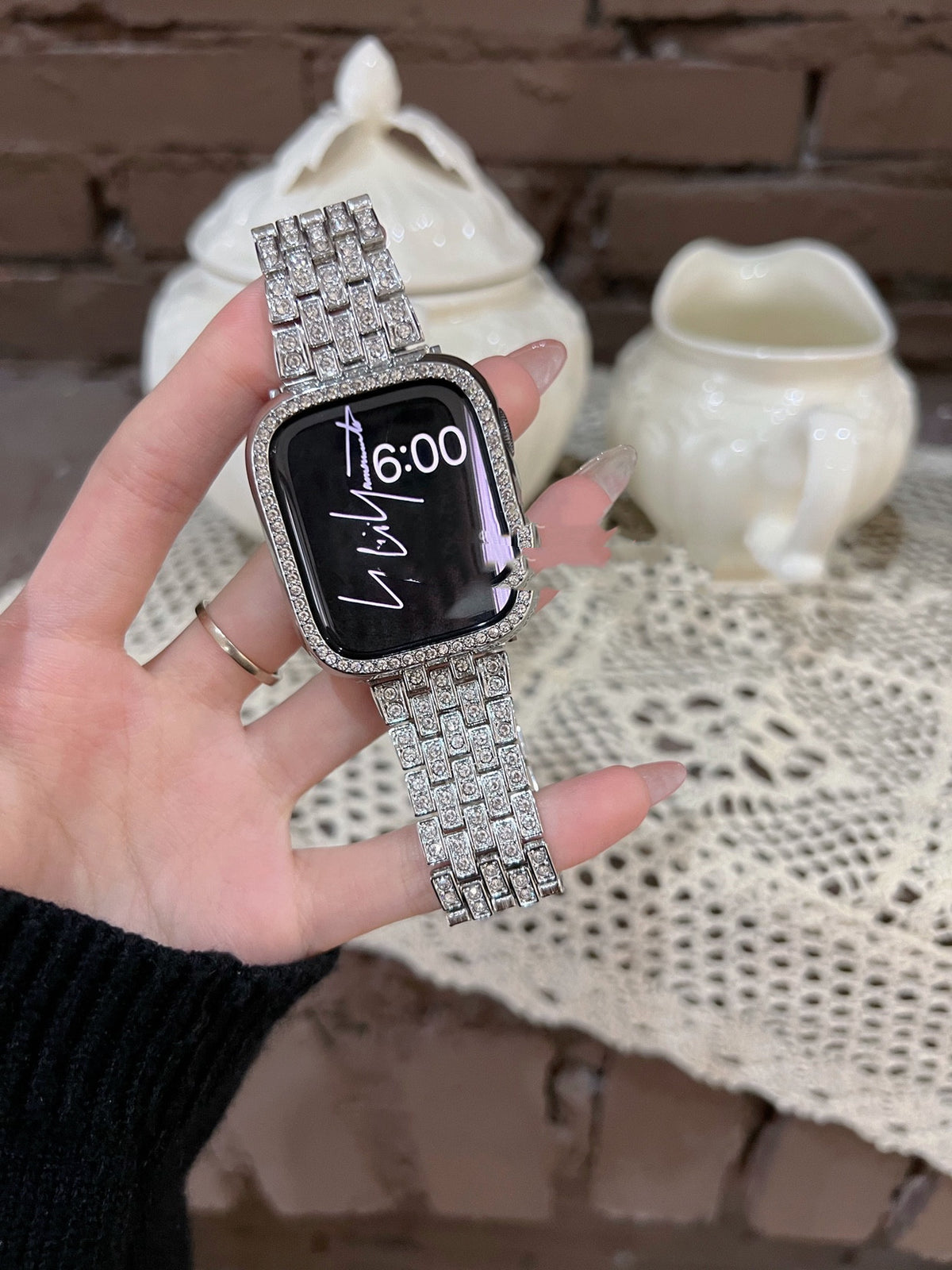Diamant-Band für Apple Watch – Edelstahl – Bild 4 | LuxeStyle