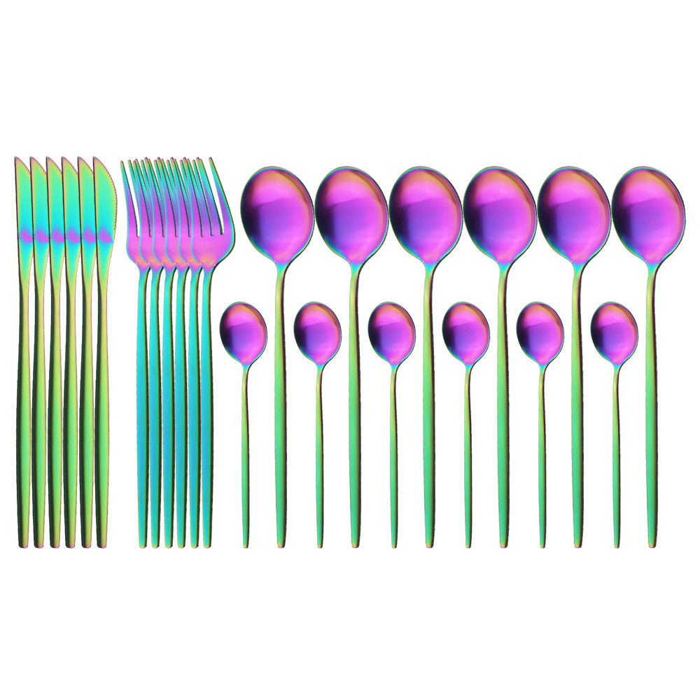 Mattes portugiesisches Besteck-Set (24-teilig) – Bild 12 | LuxeStyle