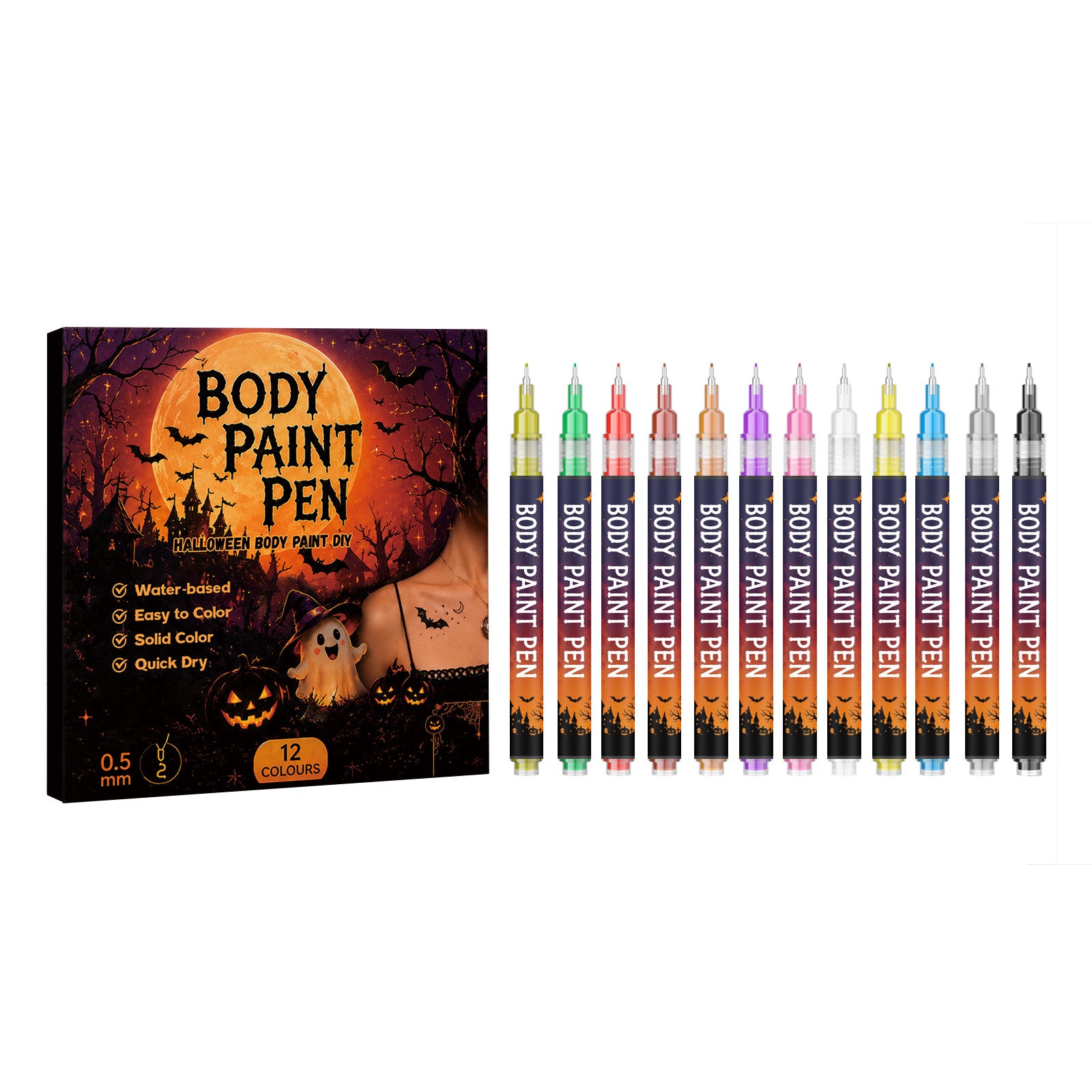 Body Painting Pen, 12 Farben