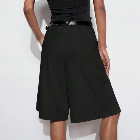 High-Waist Weite-Bein Shorts