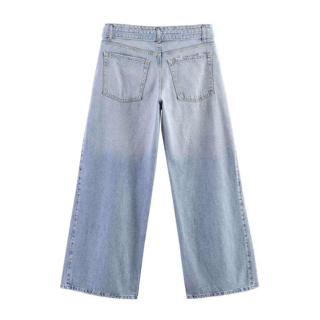 Hohe, gerade Jeans