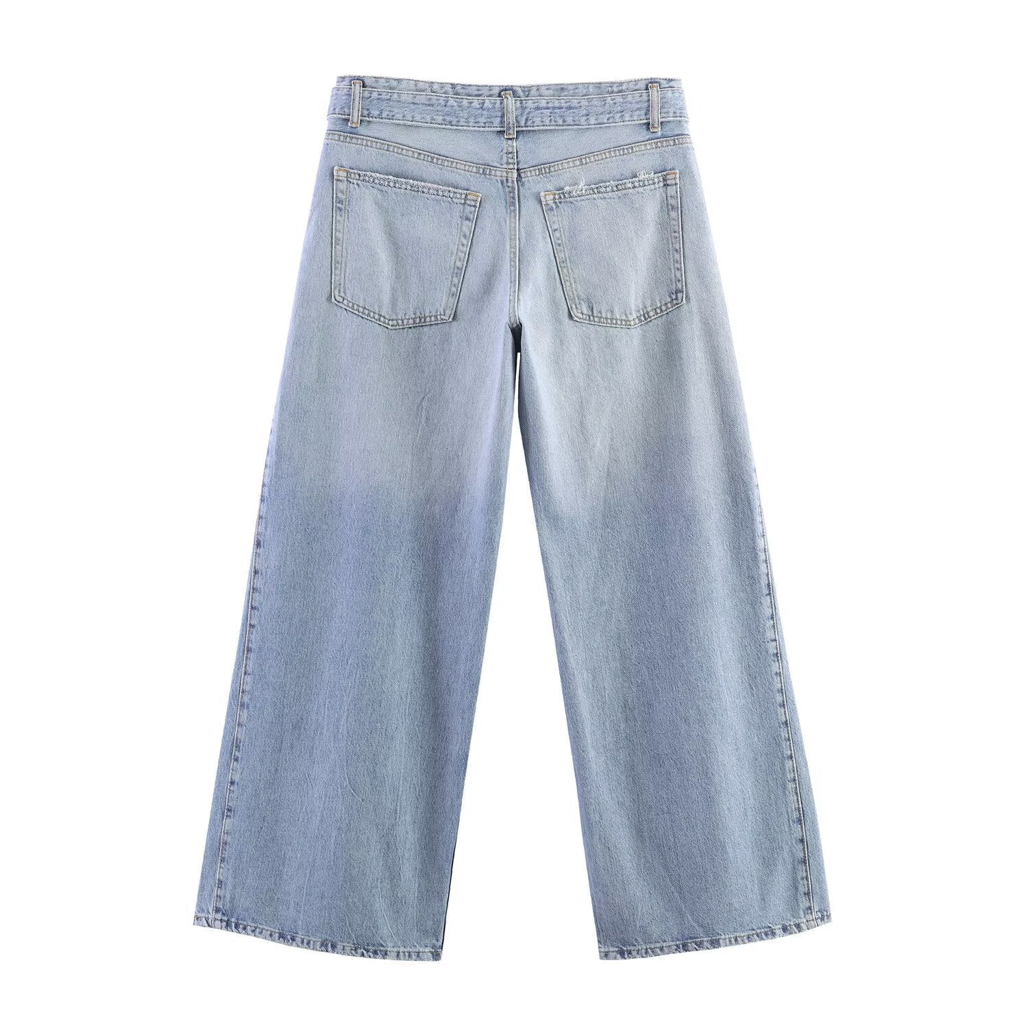 Hohe, gerade Jeans