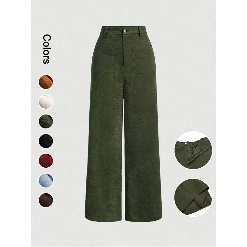 Corduroy Straight-Leg Hose für Damen