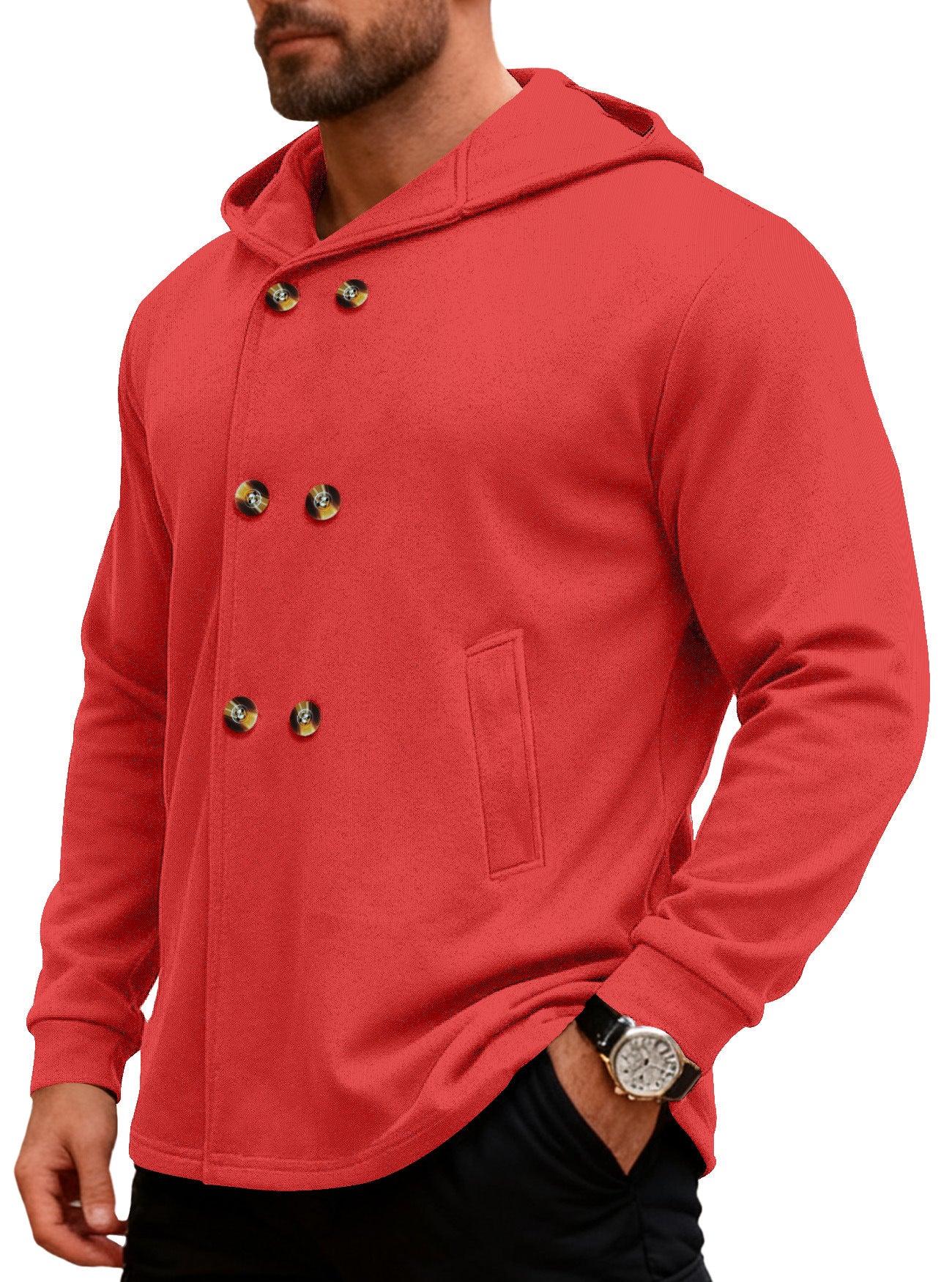 Herren Kapuzen-Trenchcoat, schmal geschnitten