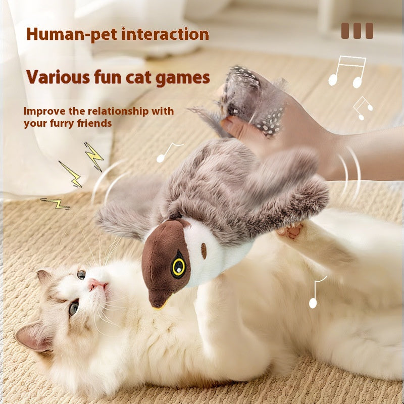 Elektronischer Vogel mit Sound für Katzen