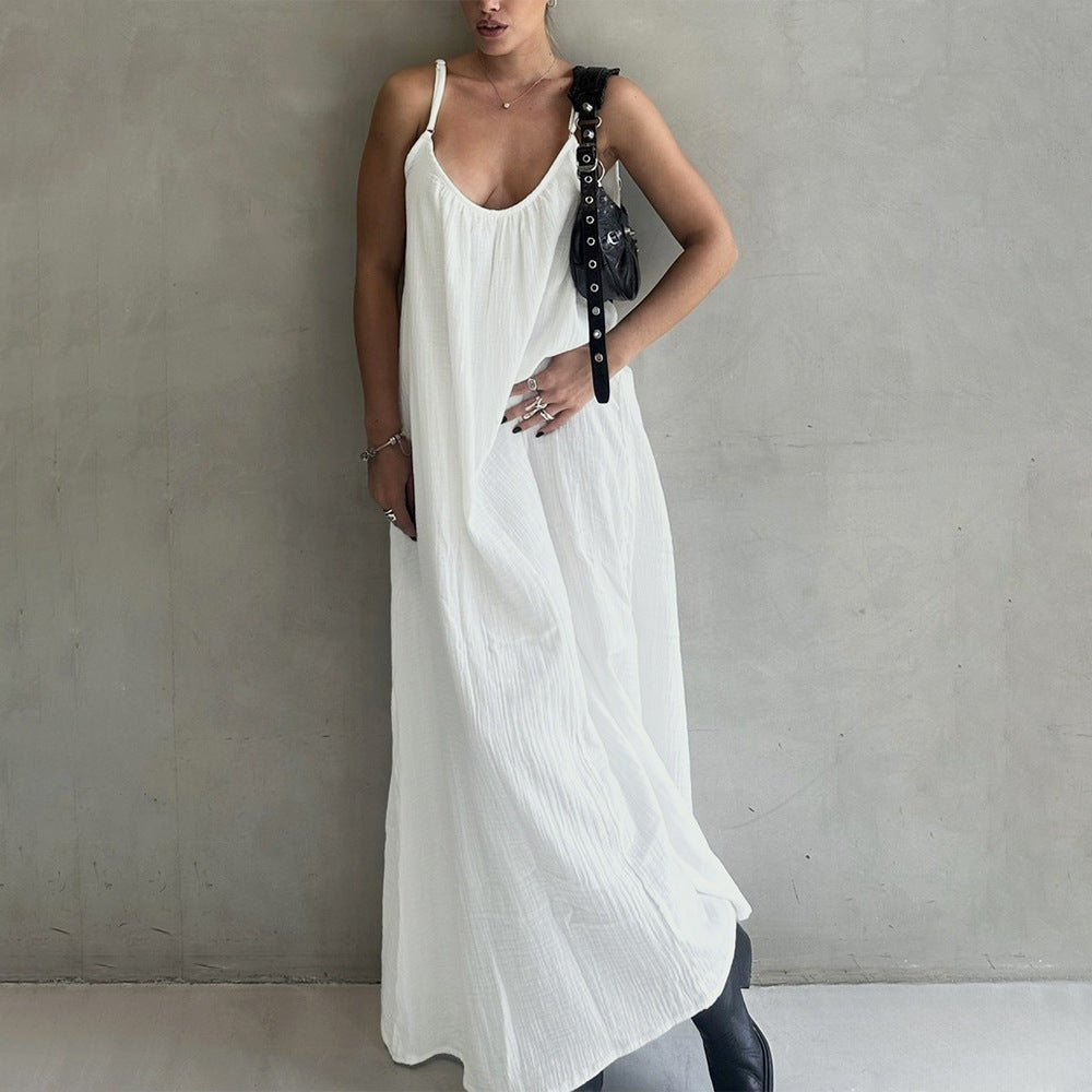 Strukturiertes Trägerkleid aus Baumwolle