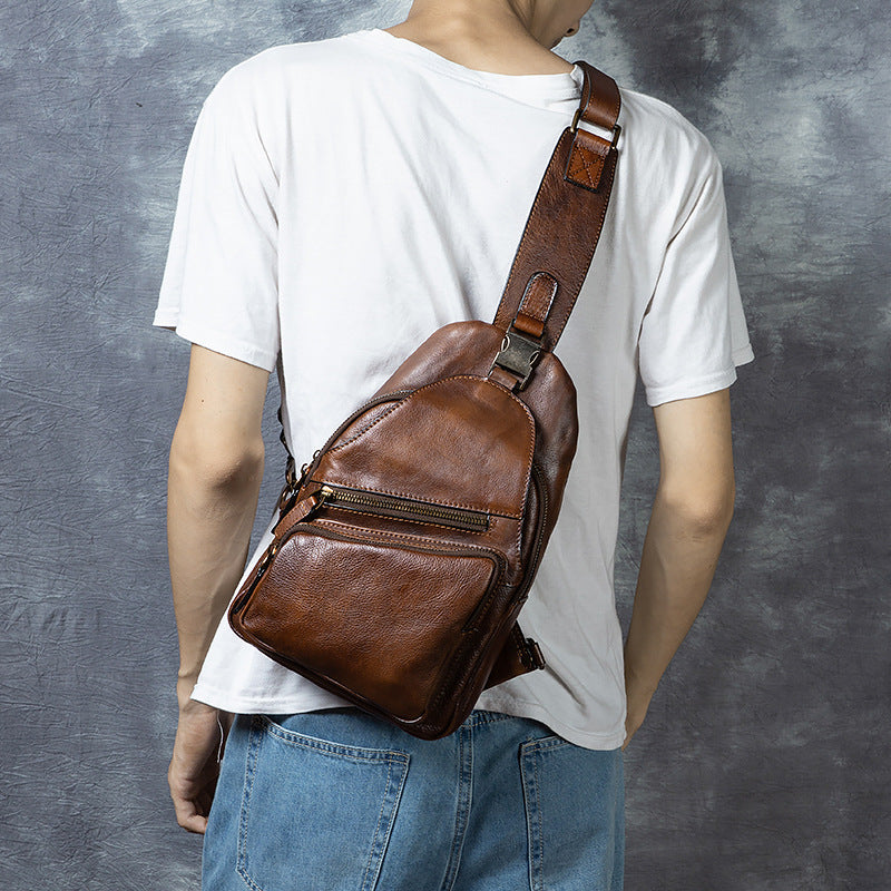 Retro-Messenger-Bag aus Leder