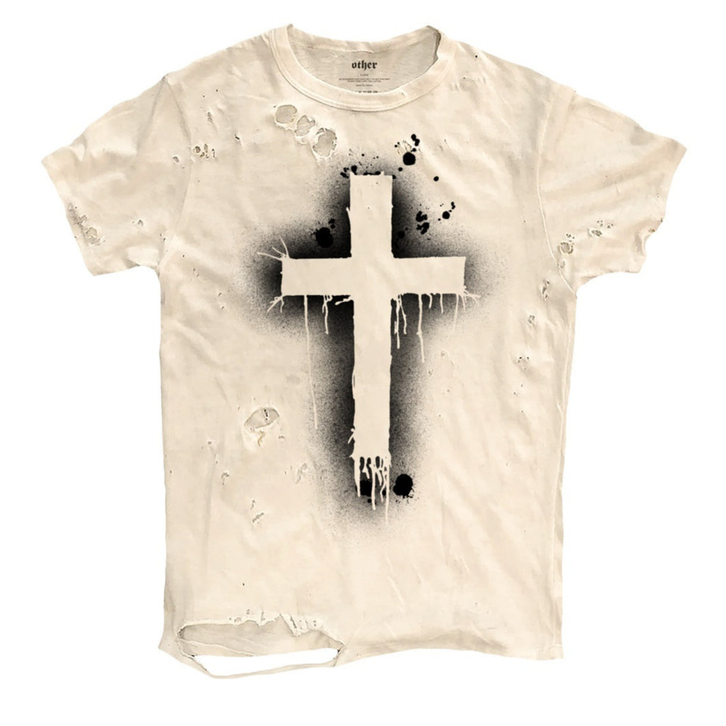 Y2K-Style Kurzarm-T-Shirt mit Kreuz-Design Herren