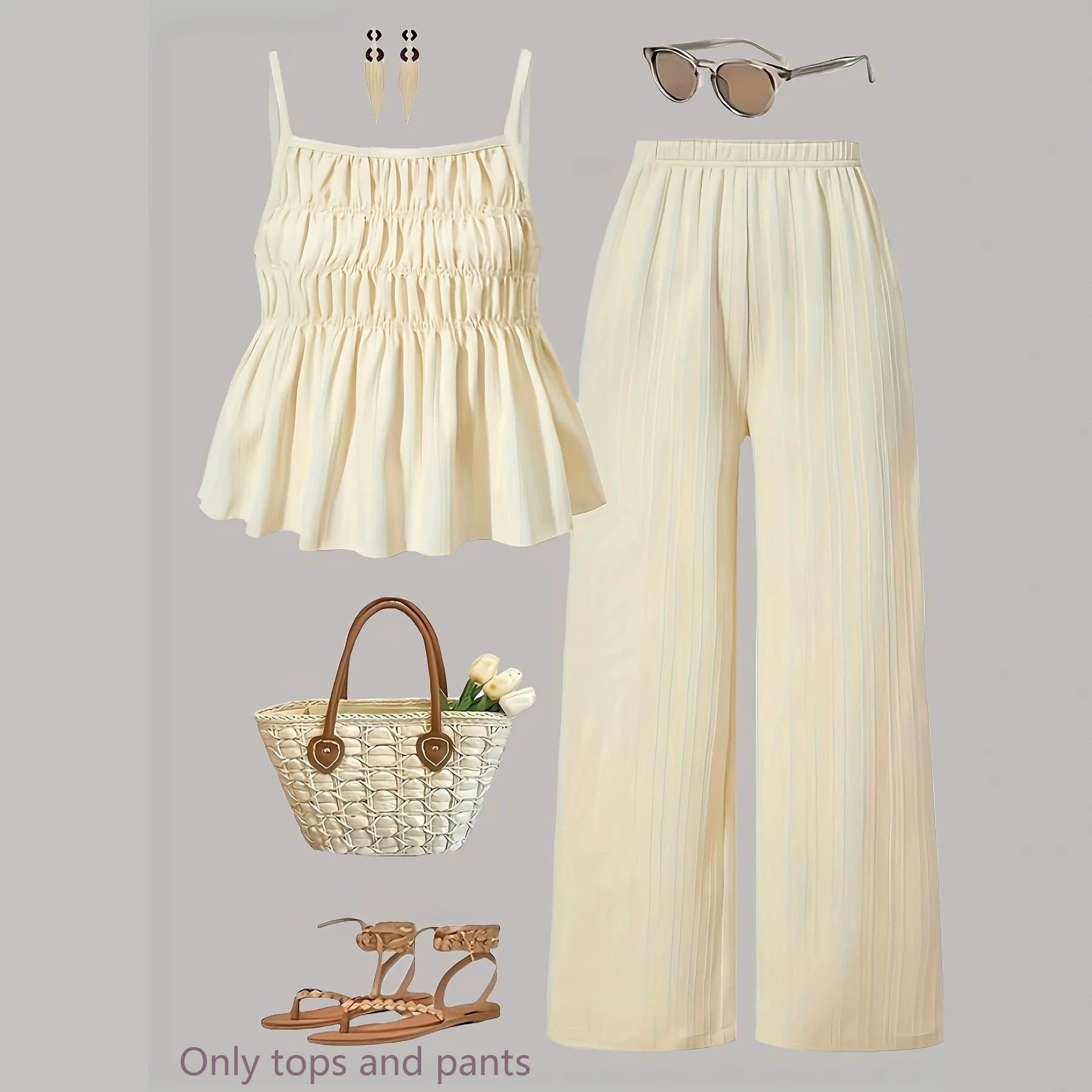 Casual-Set mit Ruché-Textur