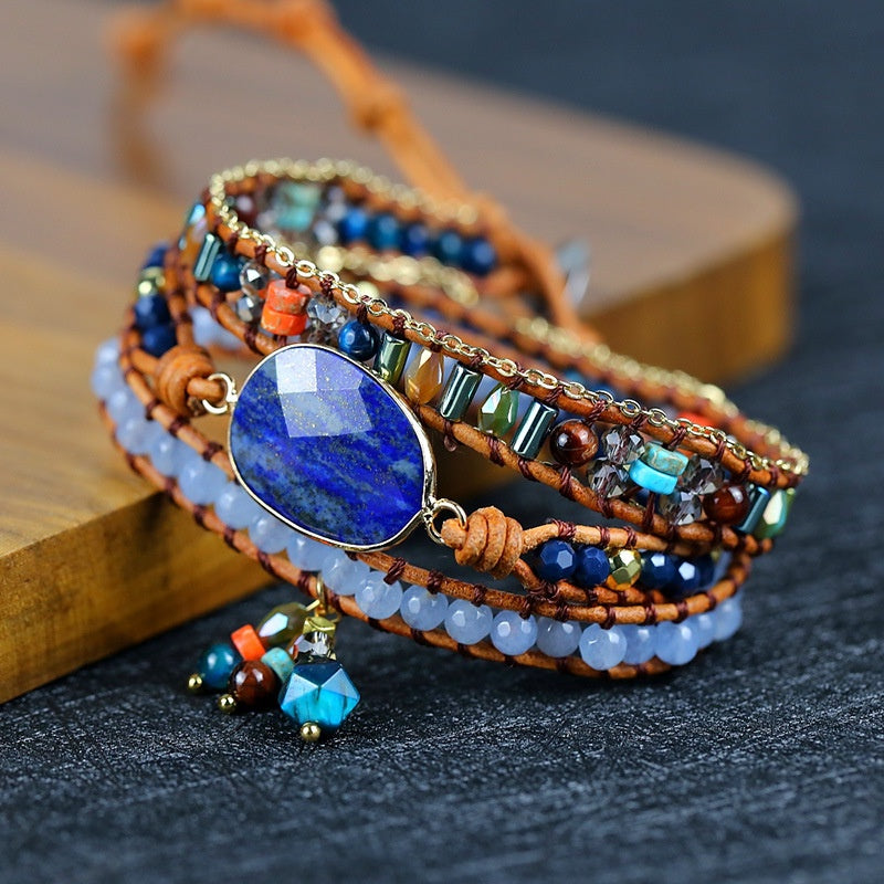 Lapis Lazuli Mehrschichtiges Armband – Bild 3 | LuxeStyle