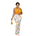 Figurbetonte Floralprint Flared Pants für Damen – Ansicht 2