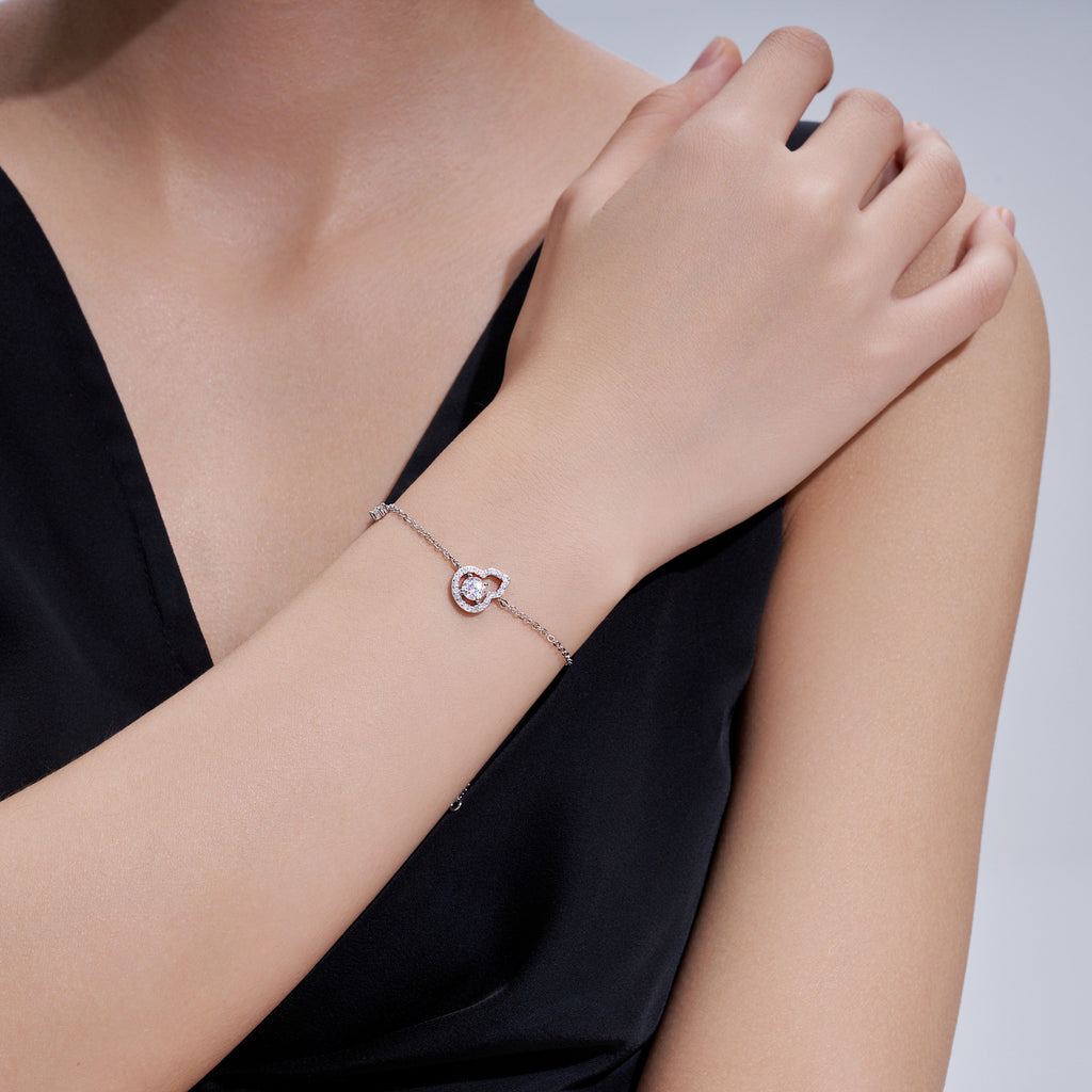 Gourde Armband mit Moissanit Steinen