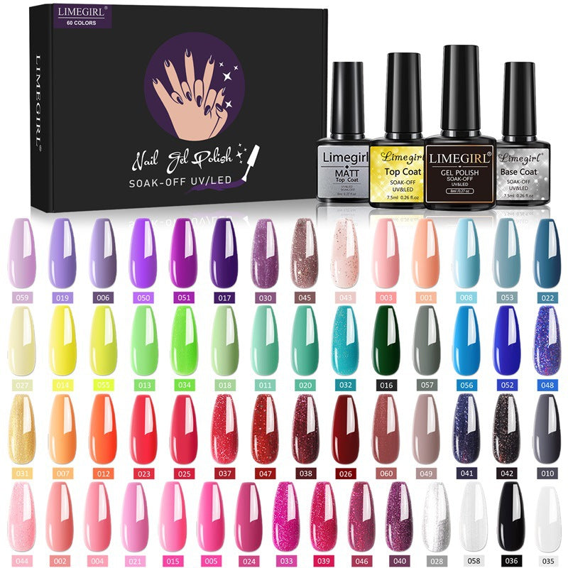 60 Farben Nagelkleber Set – Ablösbar