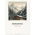 Schweiz-Poster «Chalet» · Winter-Berg-Kunstdruck