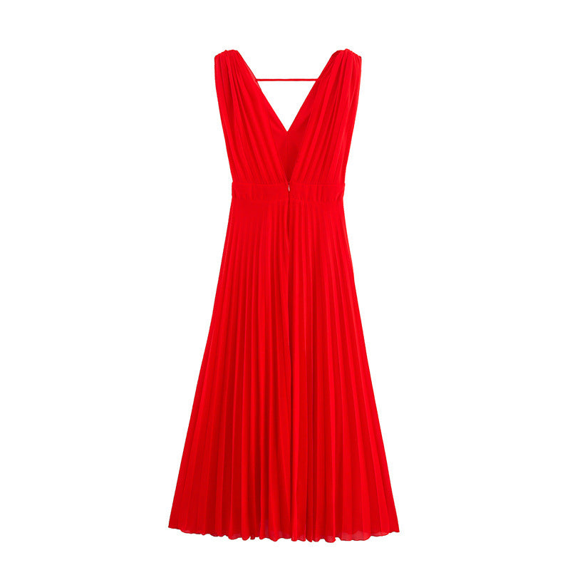 Rotes Midi-Kleid