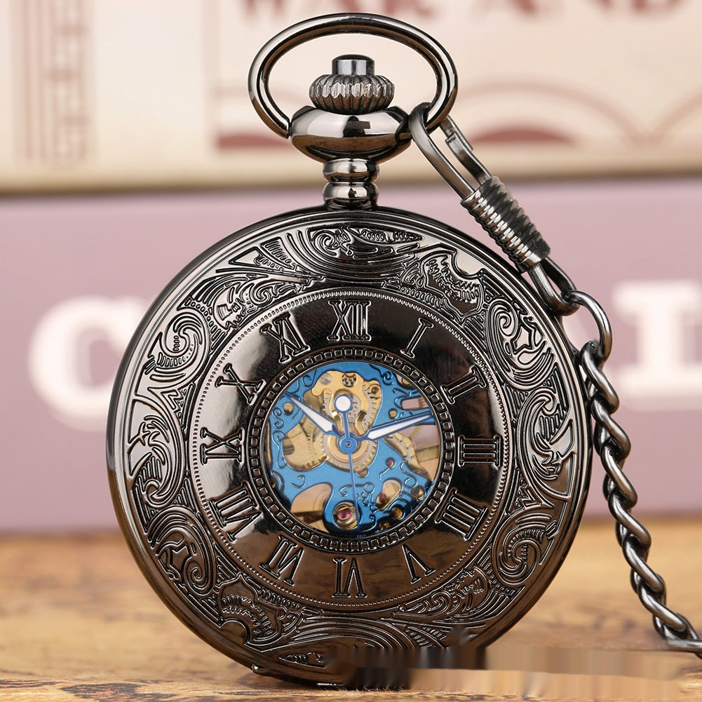 Retro-Doppeldisplay-Taschenuhr mit Klappdeckel – Ansicht 2