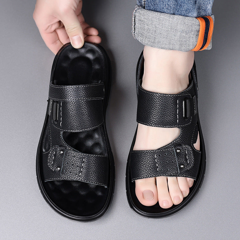 Herren-Sandalen aus Vollnarbenleder