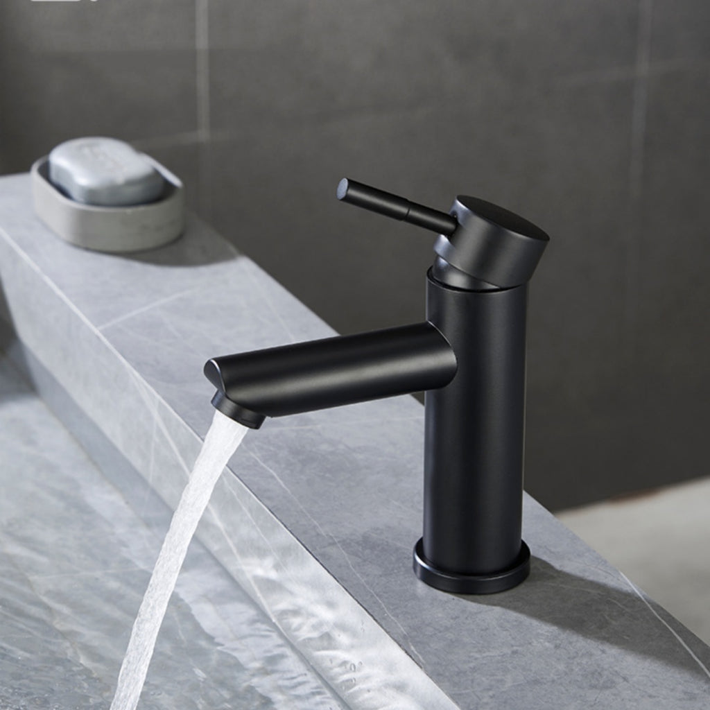 Wasserhahn mit geradem Auslauf, Schwarz
