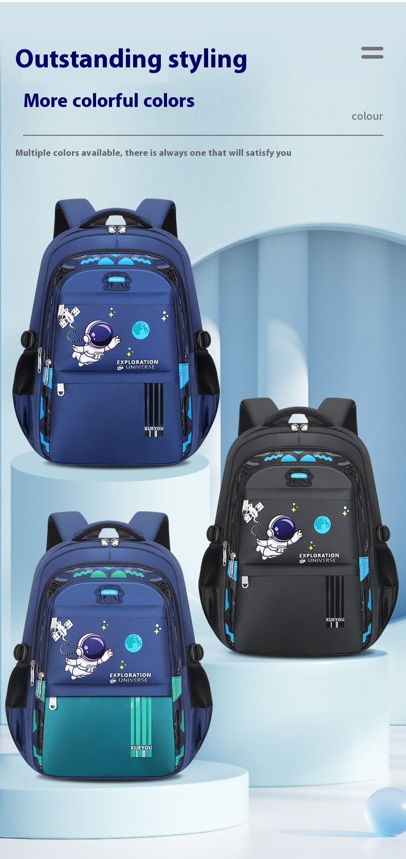 Spaceman Schulrucksack Oxford-Stoff