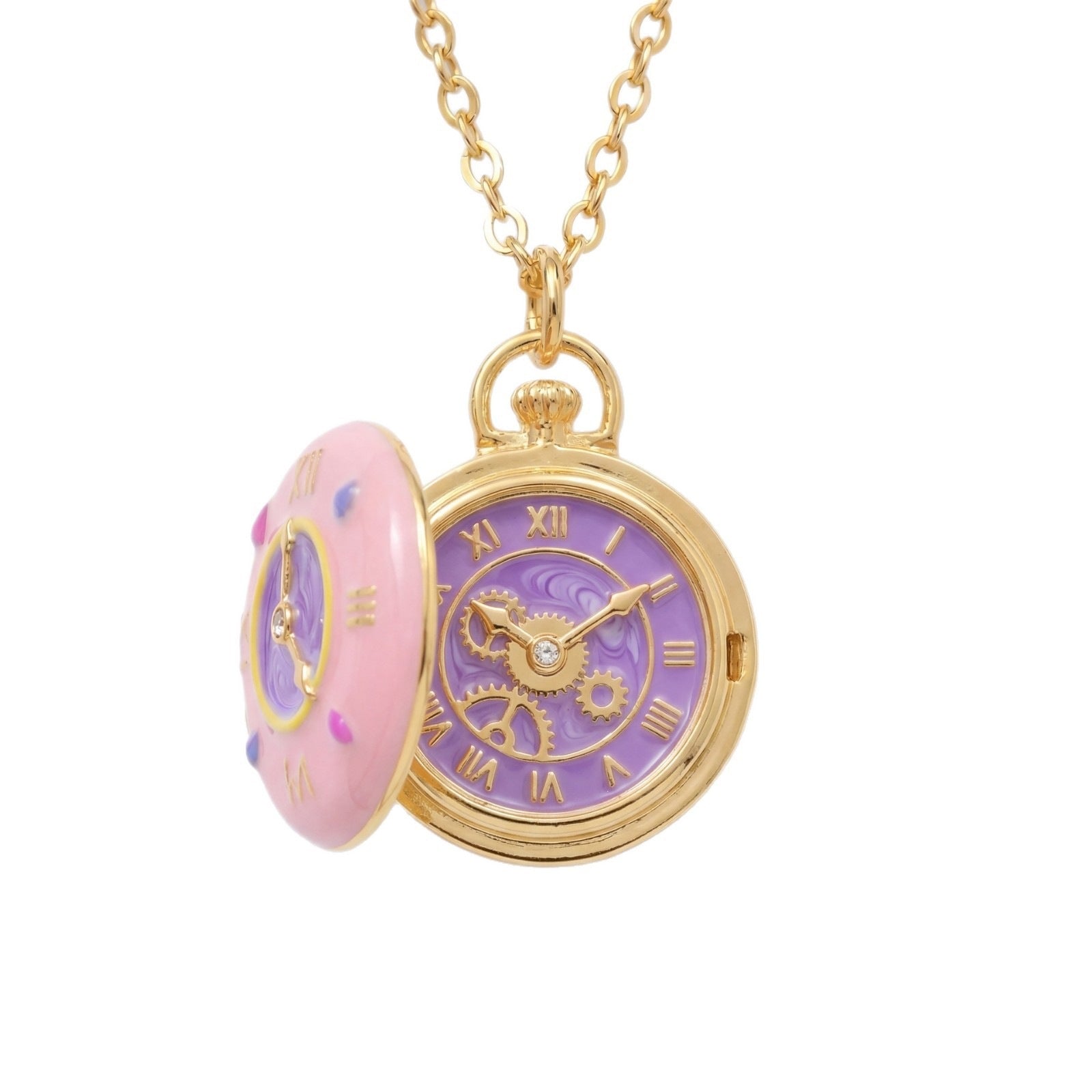 Donut-Halskette mit Taschenuhr