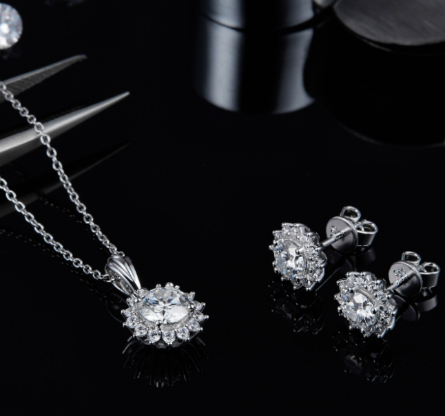 Schmuck-Set «Trio» · 925 Silber (Kette · Ohrringe · Armband)