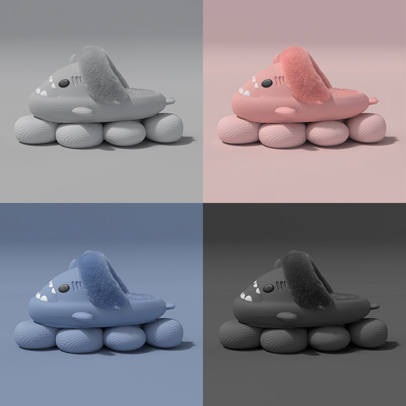 Winter Hai-Slippers – Flauschige Hausschuhe