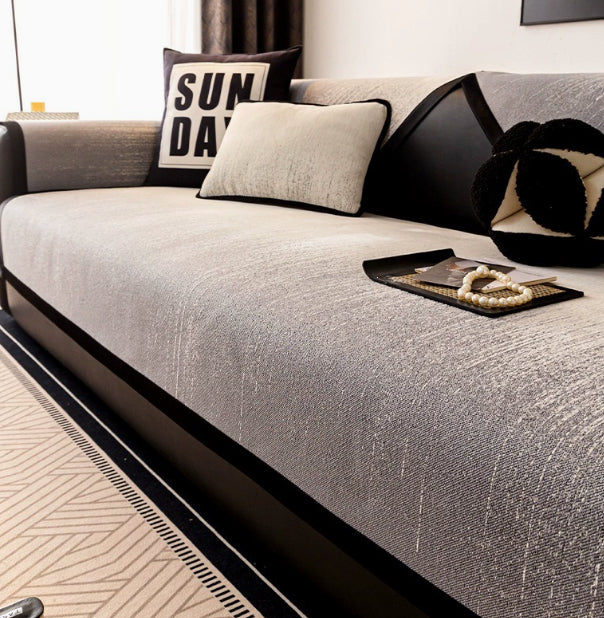 Sofa-Sitzkissenbezug aus Chenille – Ansicht 8