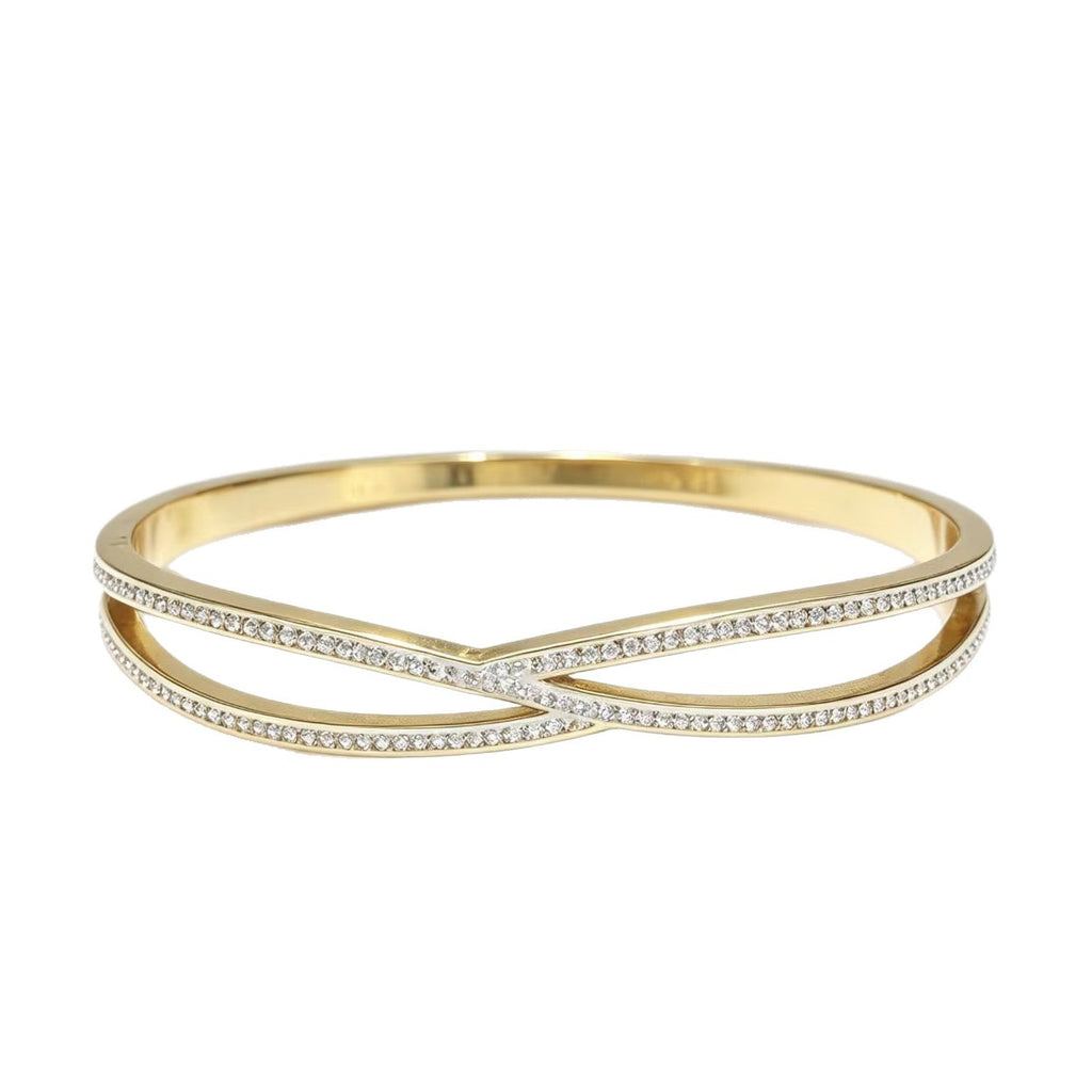 Doppellagiges Kreuzstich-Armband mit Diamanten