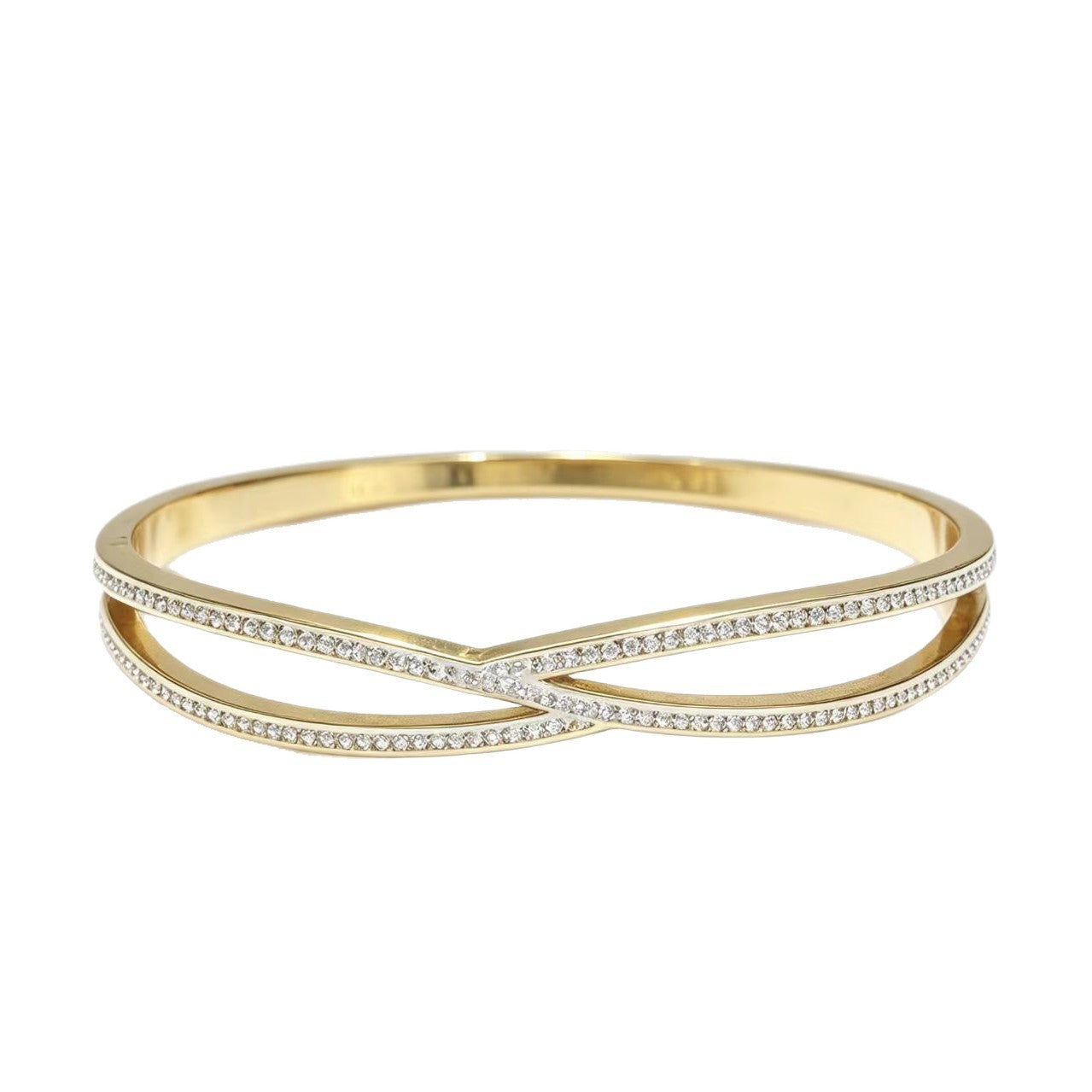 Doppellagiges Kreuzstich-Armband mit Diamanten