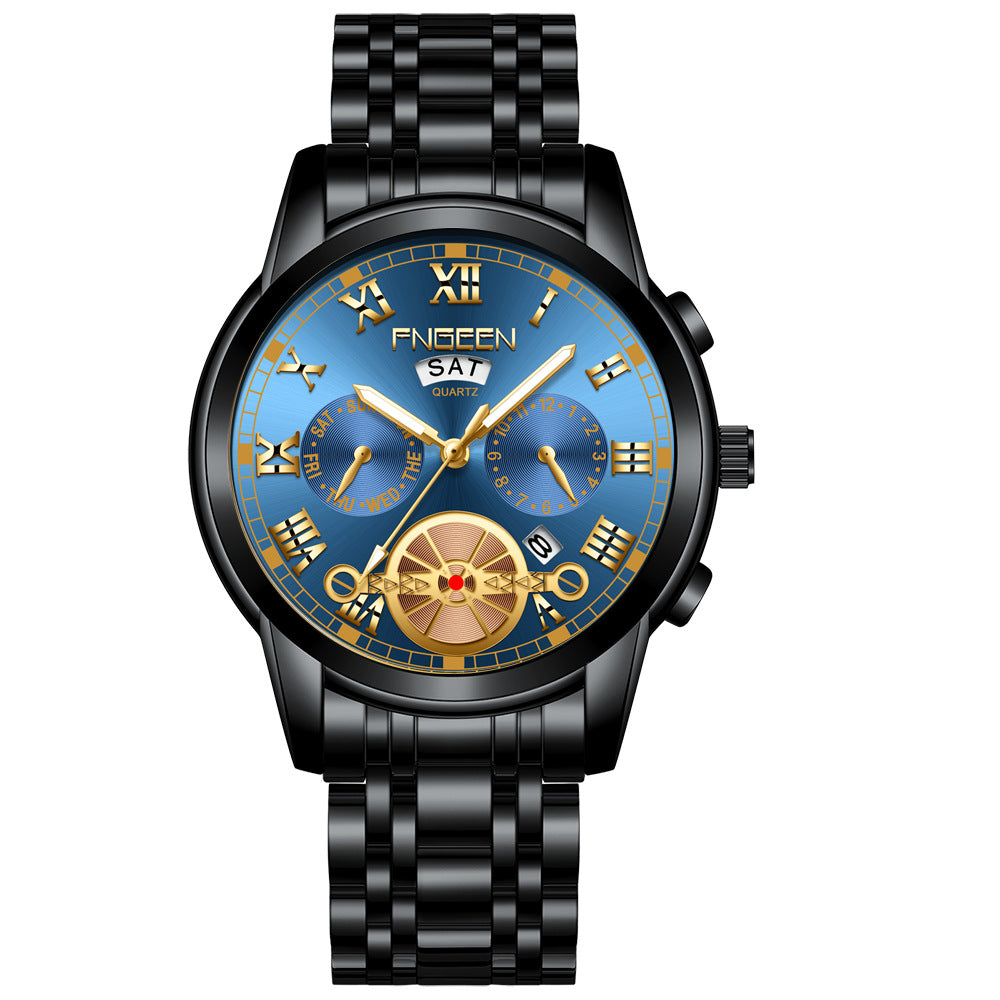 Quarz-Armbanduhr mit Kalender und Edelstahlband – Bild 9 | LuxeStyle