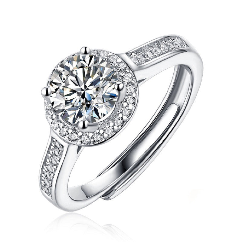 S925 Sterling Silber Moissanit Ring