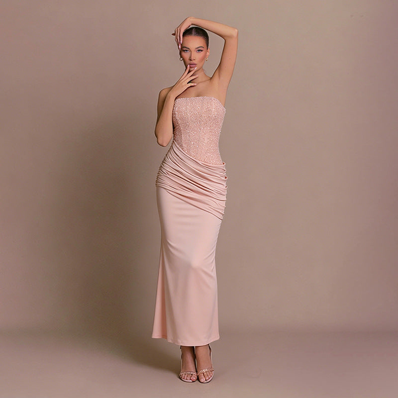 Trägerloses strukturiertes Abendkleid – Bild 5 | LuxeStyle