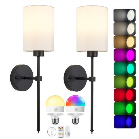Zylindrische RGB Wandleuchte mit Stoffschirm – Bild 7 | LuxeStyle