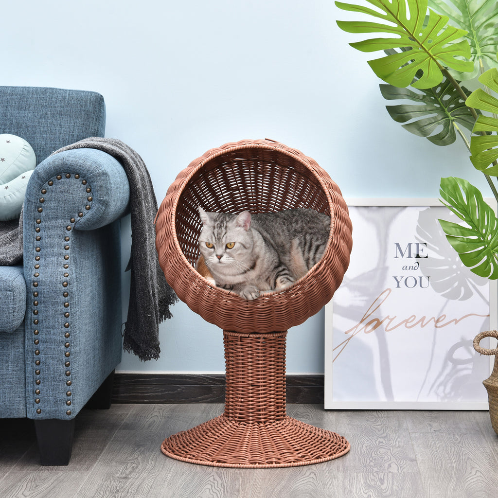 Erhöhtes Katzenbett mit drehbarem Eierkorb
