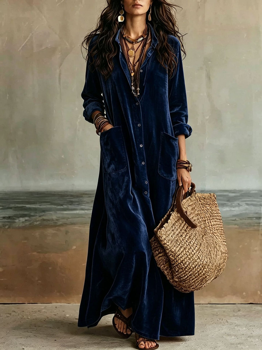 Weisses Velvet-Kleid mit langen Ärmeln – Bild 10 | LuxeStyle