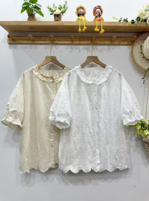Japanisches Baumwoll-Leinen Hemd mit Kragen – Bild 7 | LuxeStyle